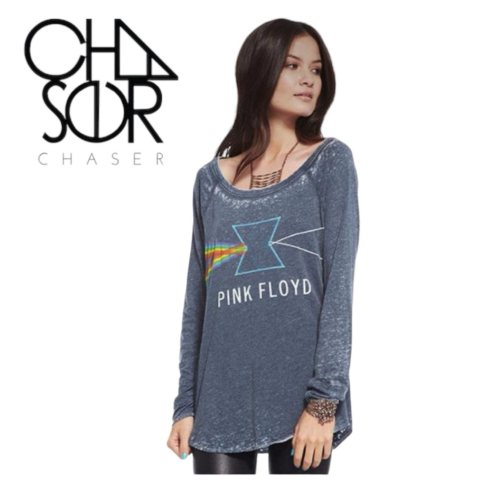 Chaser LA Pink Floyd Intersect Open Back Raglan top in Sailor size S NWT!